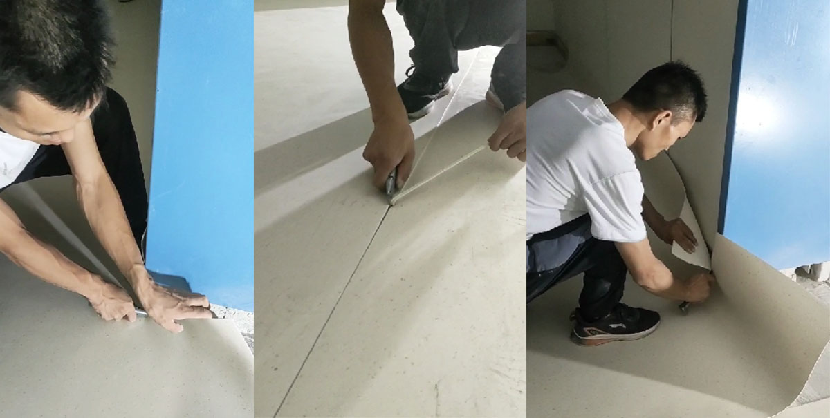 泰州市第五人民醫院PVC地板施工案例（II )——PVC地板現場施工